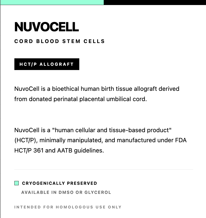 NuvoCell (Cord Blood)